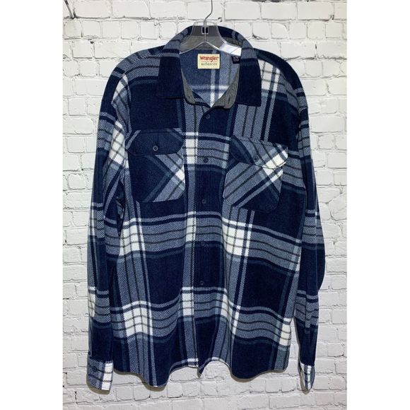 wrangler plaid fleece shirt